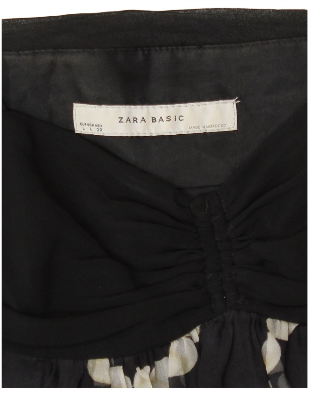Zara Womens Slip Dress UK 14 Large Black Spotted