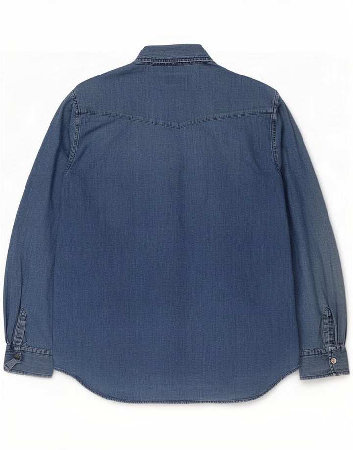 Trussardi Jeans Denimskjorte til mænd Medium Blue Cotton