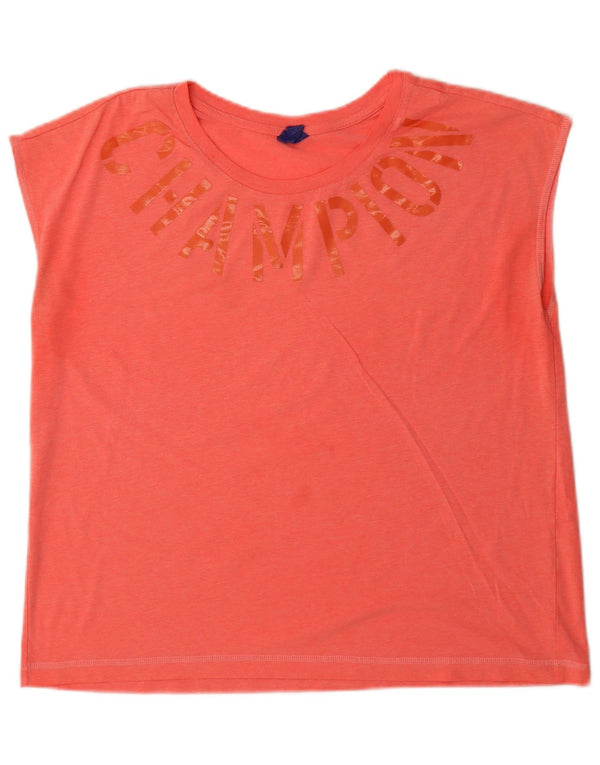 Champion Dame Grafisk T-Shirt Top UK 18 XL Rød