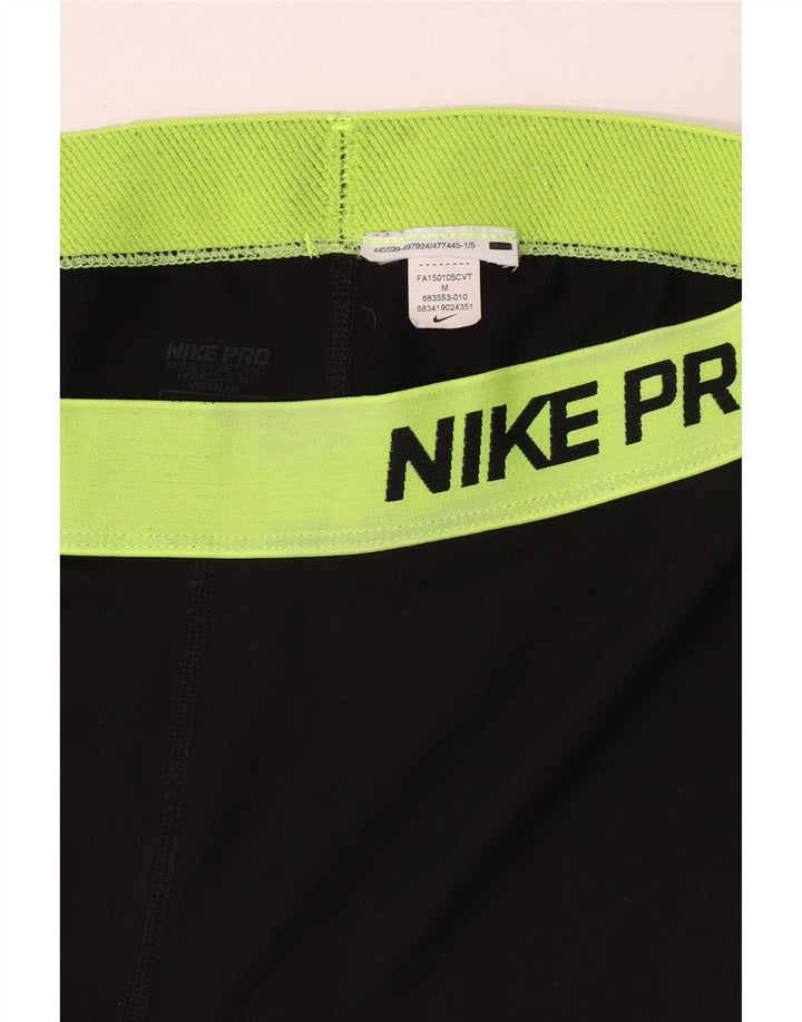Nike Dame Grafiske Capri Leggings UK 12 Medium Sort Colourblock