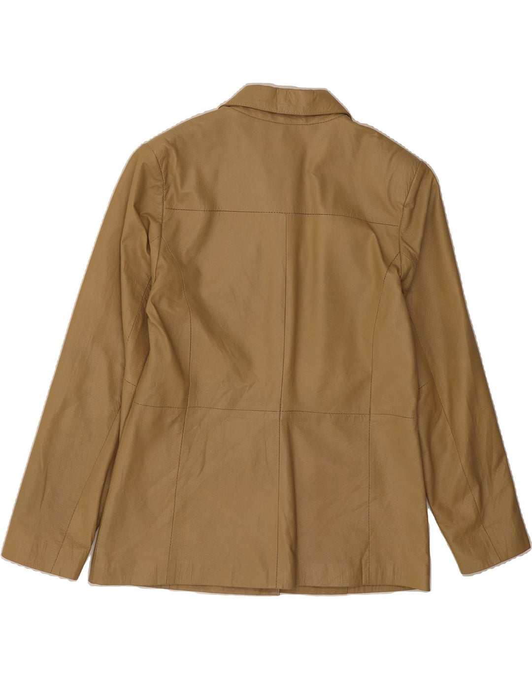 VINTAGE Womens Leather Jacket UK 14 Large Beige Leather Vintage Vintage and Second-Hand Vintage from Messina Hembry 