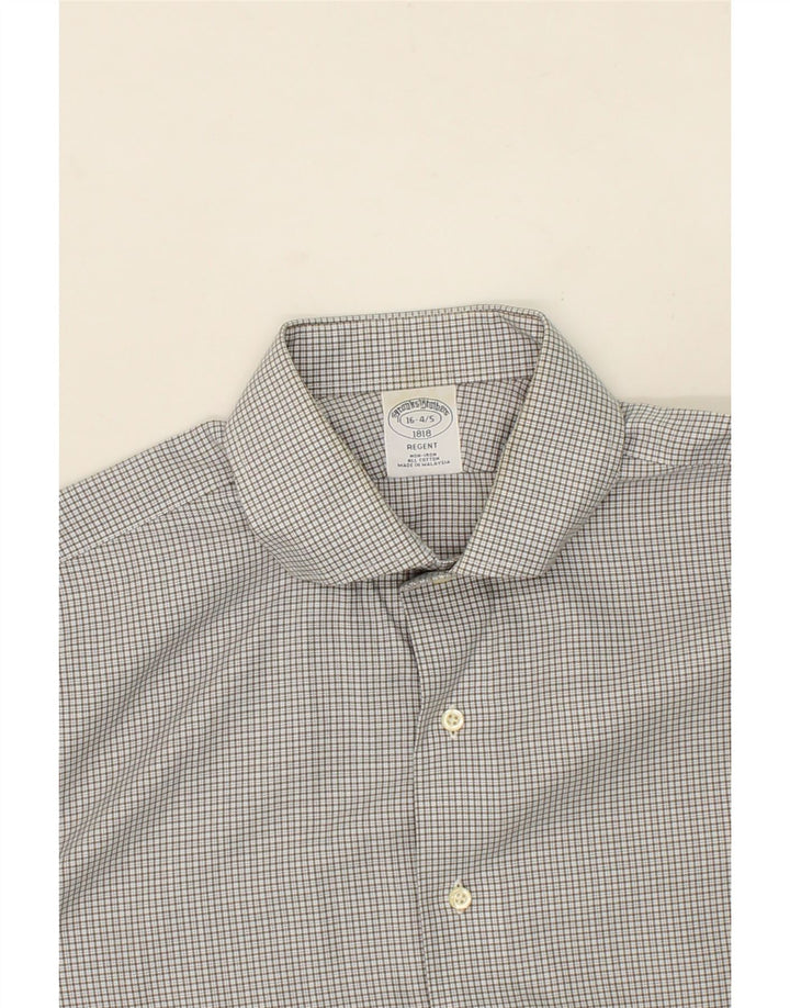 BROOKS BROTHERS Mens Regent Shirt Size 16 4/5 Large Grey Check Cotton Vintage Brooks Brothers and Second-Hand Brooks Brothers from Messina Hembry 
