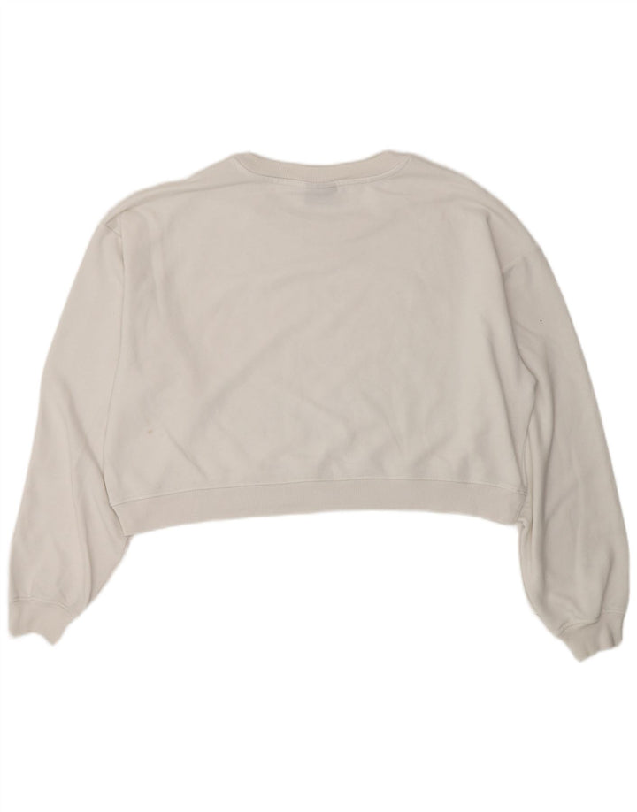 Freddy Womens Crop Oversized Sweatshirt Jumper UK 14 Medium White