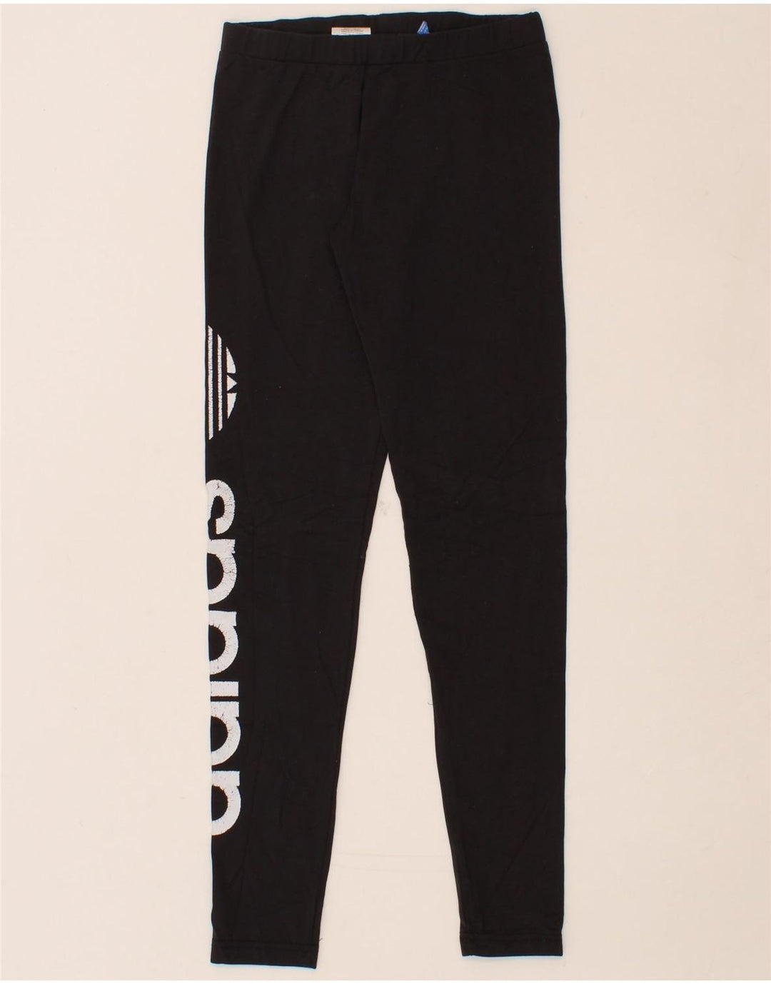 ADIDAS Womens Graphic Leggings UK 8 Small Black Cotton Vintage Adidas and Second-Hand Adidas from Messina Hembry 