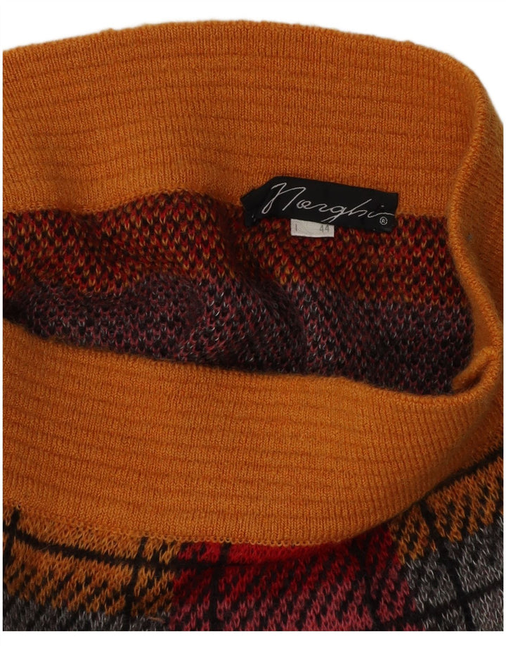 Vintage damestrikket blyantnederdel IT 44 Medium W26 Flerfarvet ternet