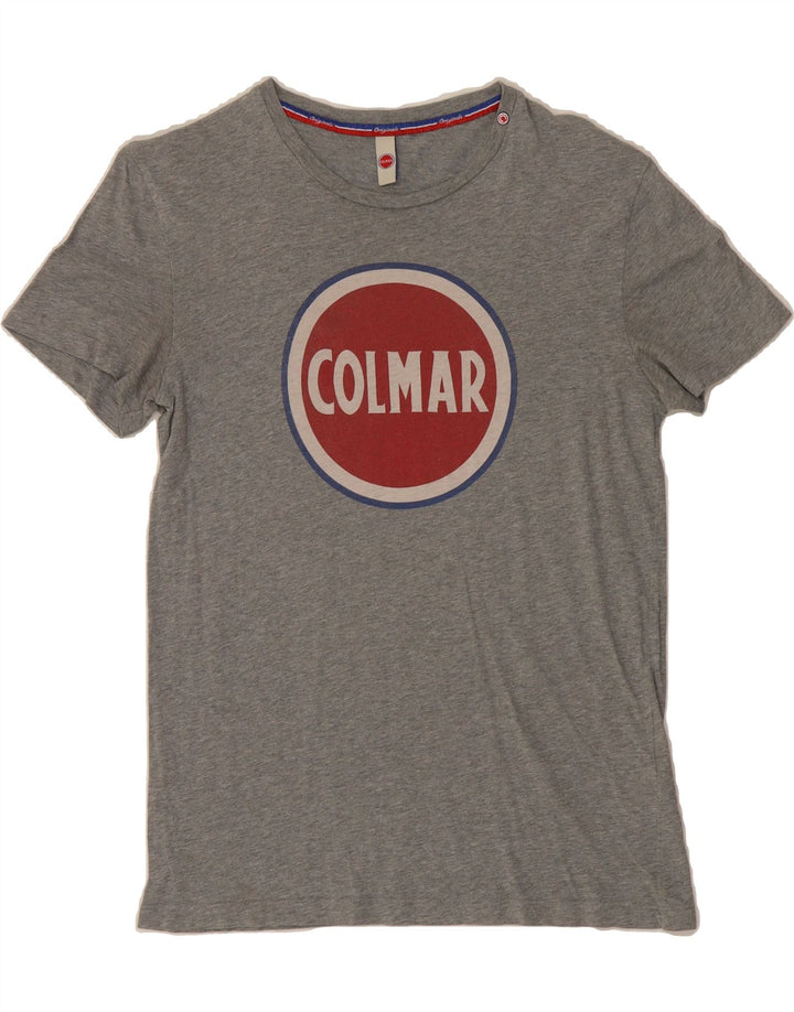 COLMAR Mens Graphic T-Shirt Top Small Grey Vintage Colmar and Second-Hand Colmar from Messina Hembry 