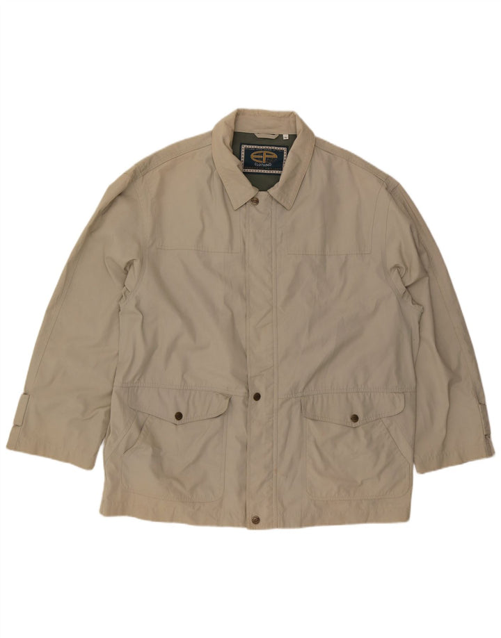 Vintage Herre Utility Jacket UK 42 XL Beige Polyester