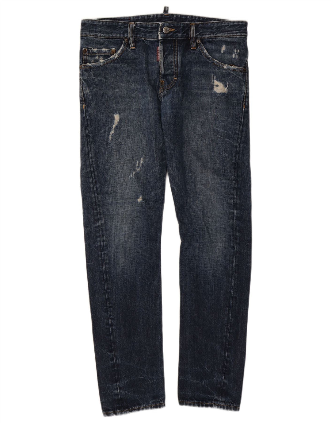 Dsquared Dame Distressed Slim Jeans IT 46 Large W32 L29 Blå Bomuld