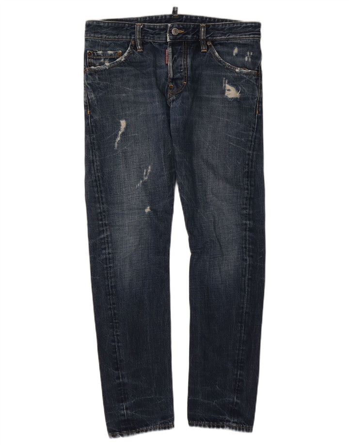 Dsquared Dame Distressed Slim Jeans IT 46 Large W32 L29 Blå Bomuld