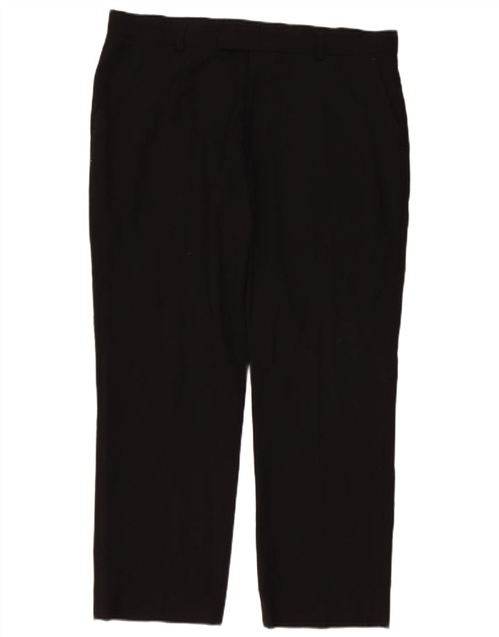 Marks & Spencer Herre Skræddersyede Fit Suit Bukser W38 L29 Sort Polyester