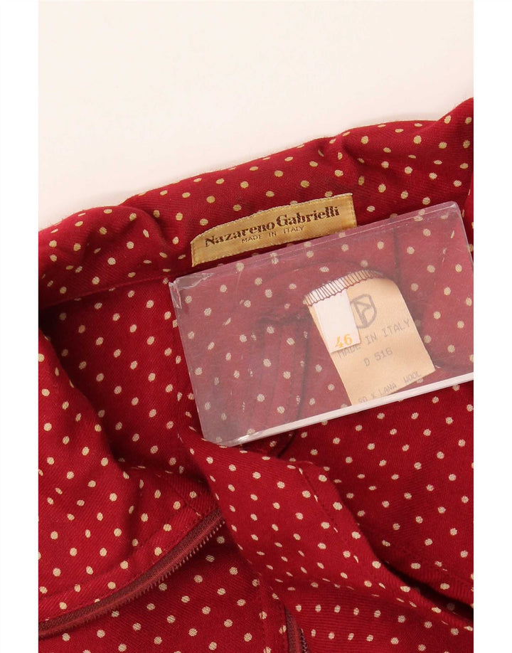 Nazareno Gabrielli Dame Pullover Shirt IT 46 Stor rødplettet uld