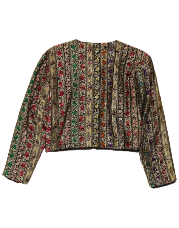 Vintage Dame 5 Button Blazer Jacket UK 12 Medium Multicolored Floral