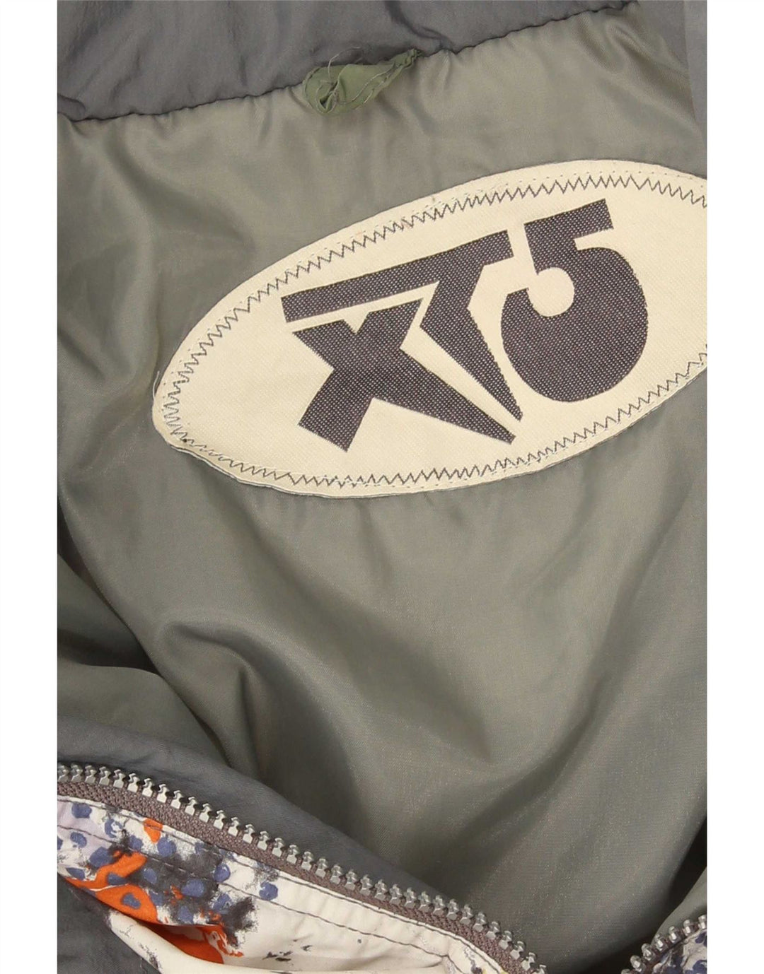 Vintage herre abstrakt mønster ski jumpsuit stor grå