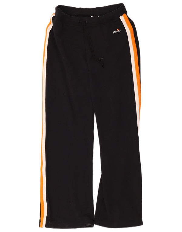 Ellesse Womens Træningsdragt Bukser UK 12 Medium Sort Colourblock Bomuld