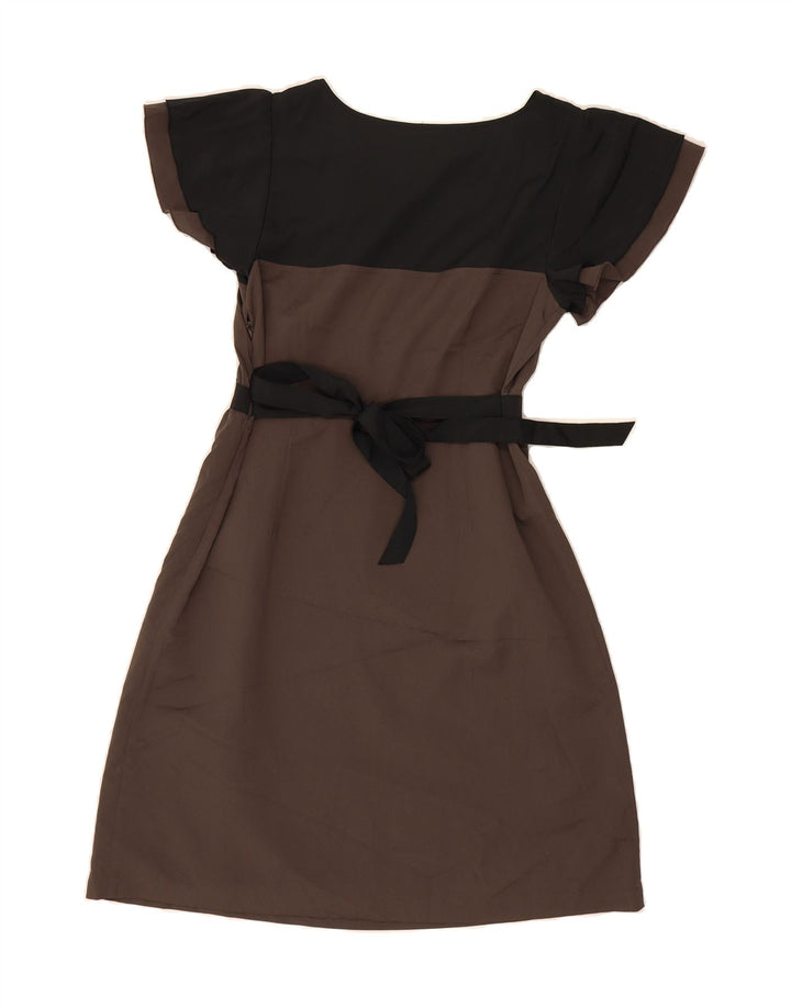 MOSSIMO Womens A-Line Dress UK 10 Small Brown Colourblock Polyester Vintage Mossimo and Second-Hand Mossimo from Messina Hembry 