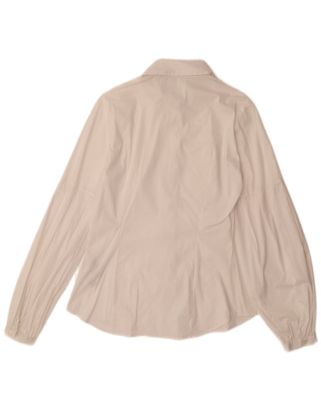 BENETTON Womens Shirt Blouse UK 10 Small White Cotton