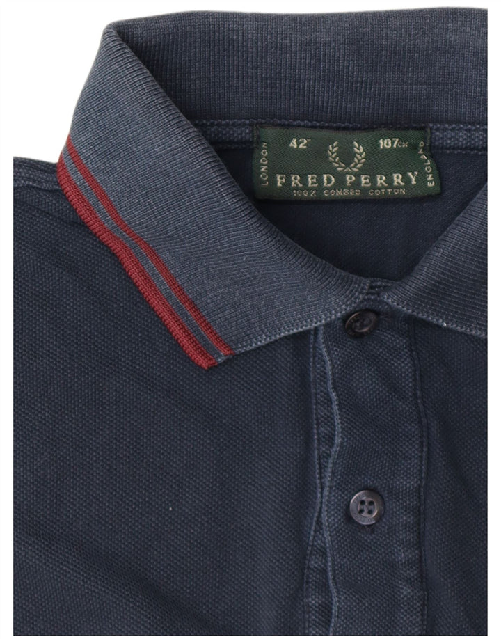 Fred Perry Langærmet herre poloshirt Medium marineblå bomuld