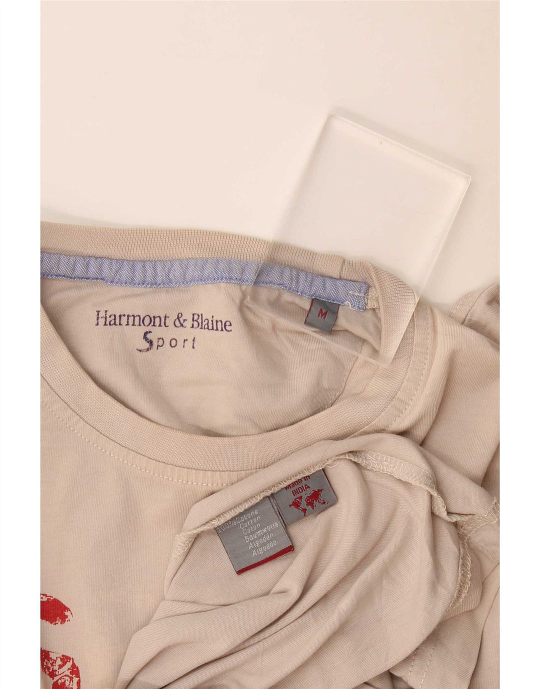 Harmont & Blaine Herre grafisk T-shirt top mellem hvid bomuld