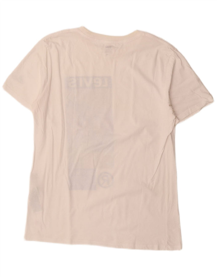 Levi's Herre grafisk T-shirt Top Stor Off White Bomuld
