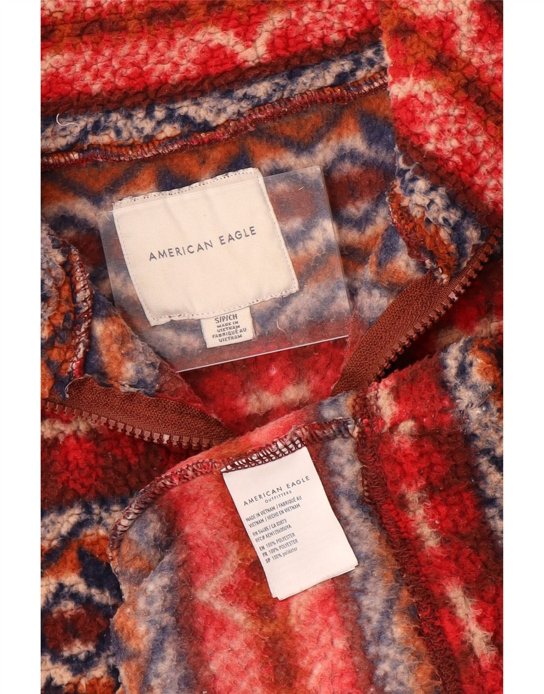 American Eagle Herre Loose Fit Fleece Jumper Lille Flerfarvet Fair Isle