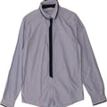 HUGO BOSS Boys Shirt 15-16 Years Blue Colourblock Cotton Vintage Hugo Boss and Second-Hand Hugo Boss from Messina Hembry 