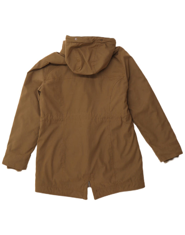 HOLLISTER Womens Heritage Hooded Sherpa Parka Jacket UK 16 Large Khaki