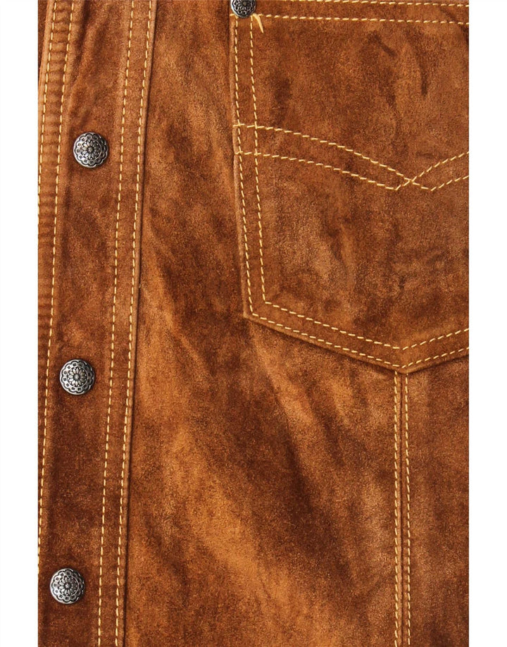 Vintage herre ruskind Gilet UK 36 Small Brown