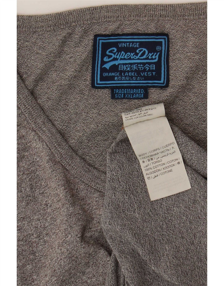 Superdry Herrevest Top 2XL Blå Flecked Bomuld