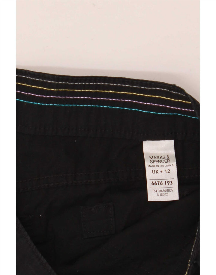 Marks & Spencer Lige Capri-bukser til kvinder UK 12 Medium W32 L20 Sort