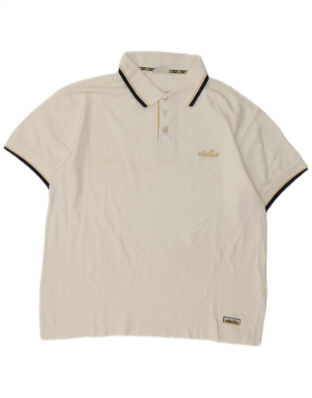 Ellesse Herre Polo Shirt Stor Hvid Bomuld