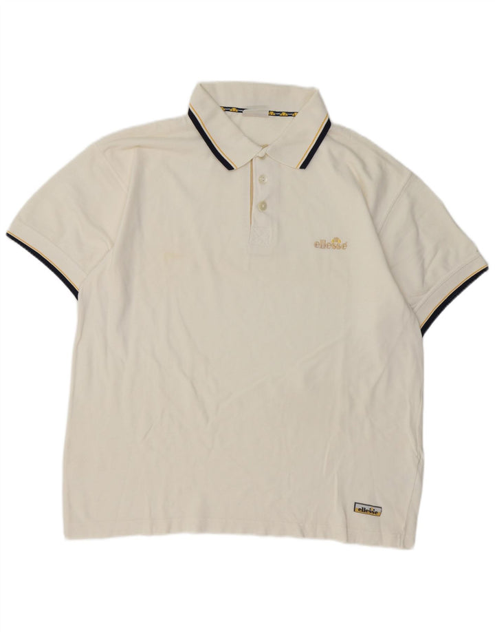 Ellesse Herre Polo Shirt Stor Hvid Bomuld