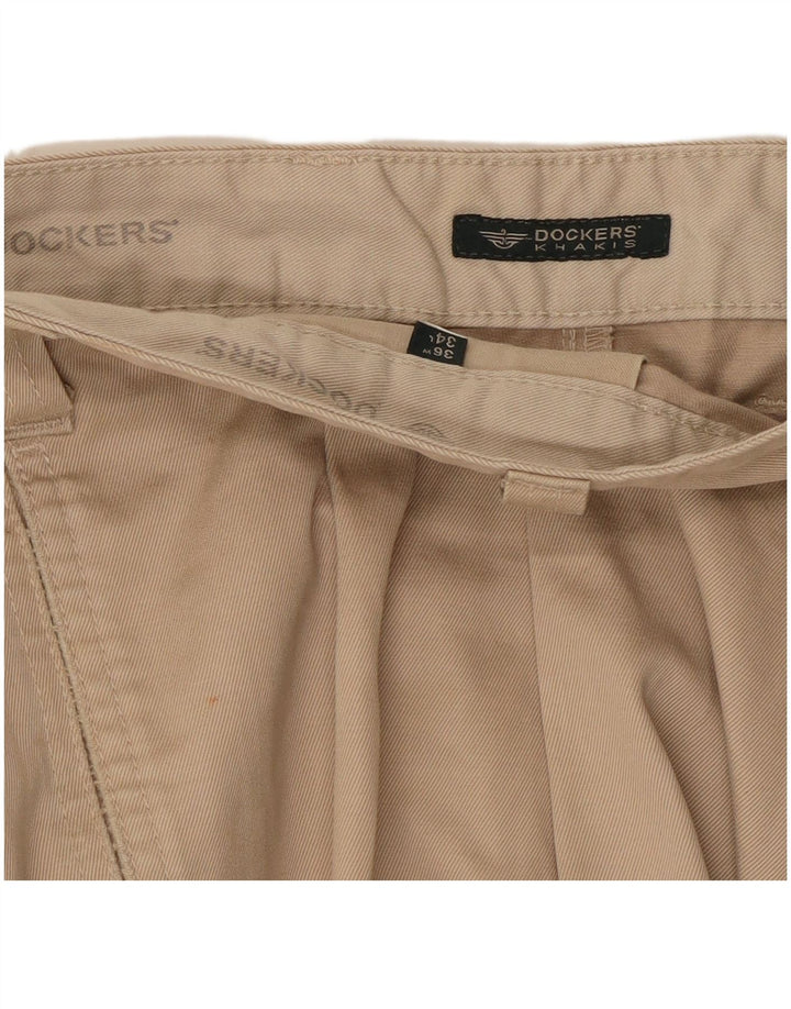DOCKERS Mens Khakis Straight Chino Trousers W36 L29 Beige