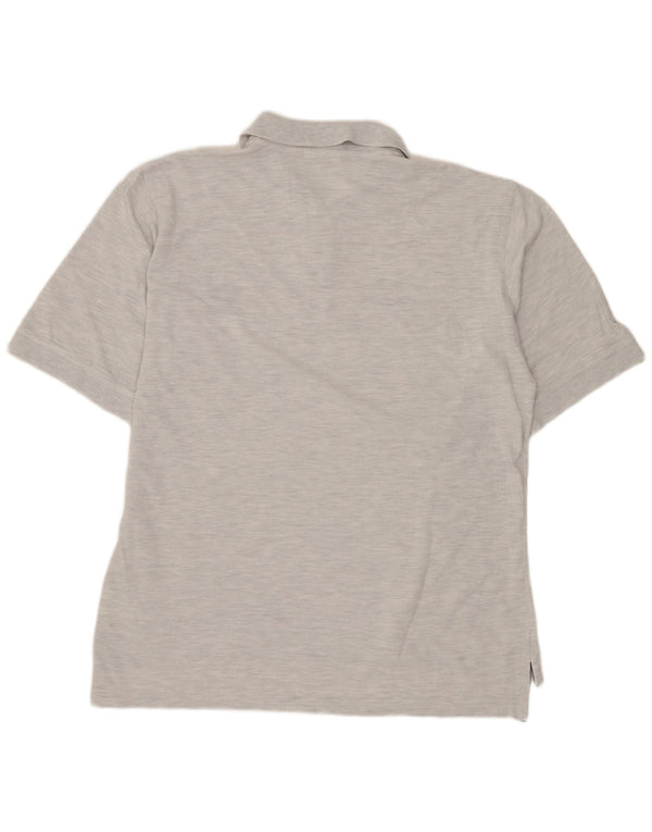 ADIDAS Polo skjorte til mænd UK 42/44 Stor grå flækket bomuld