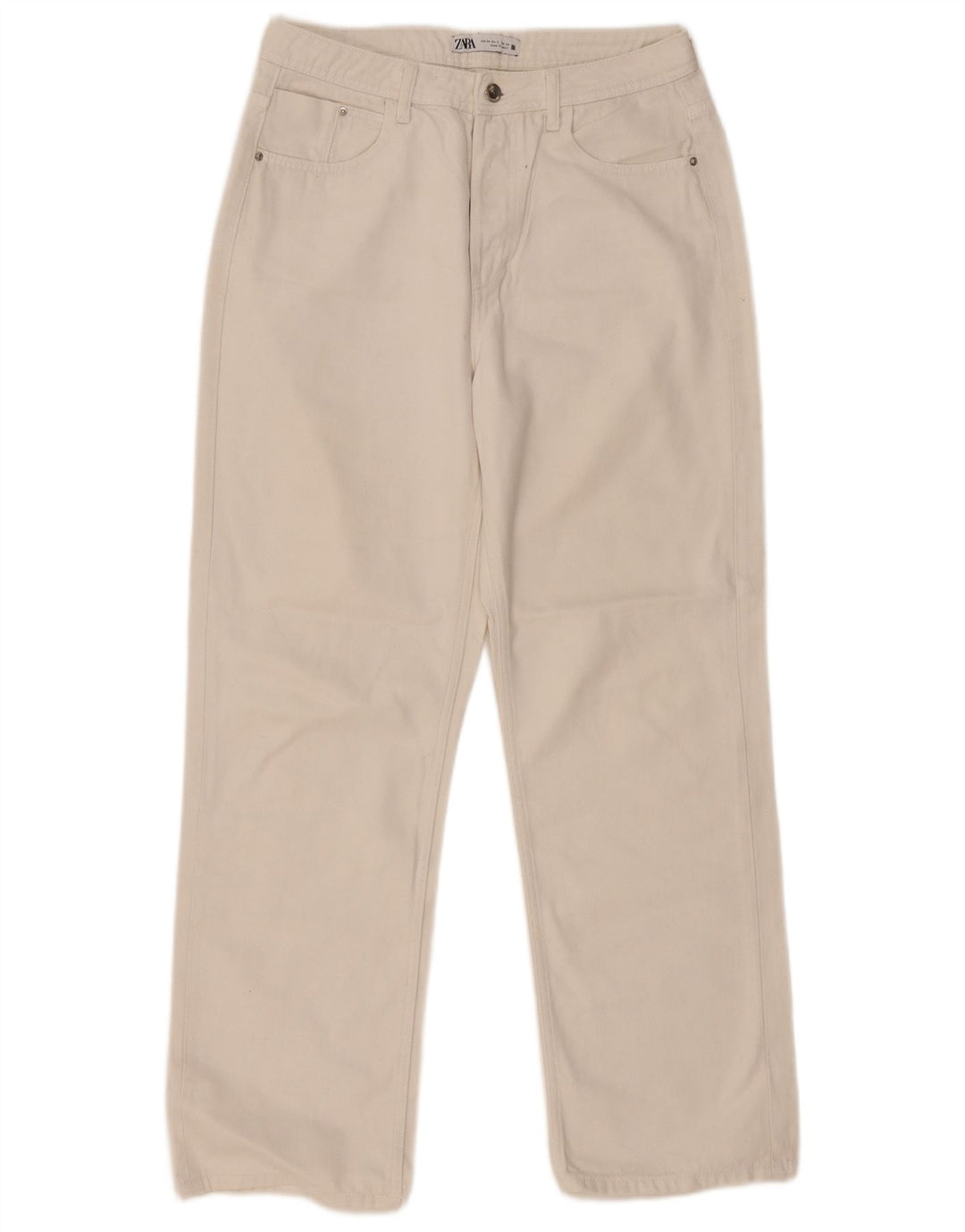 Zara Dame Straight Jeans EU 38 Small W28 L29 Hvid