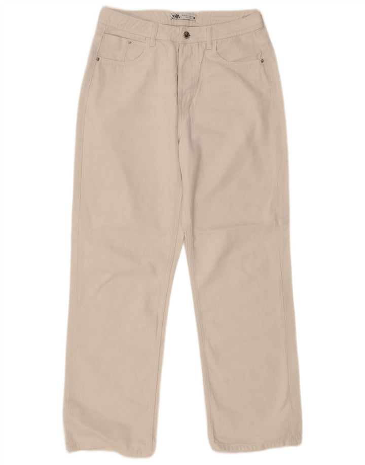 Zara Dame Straight Jeans EU 38 Small W28 L29 Hvid
