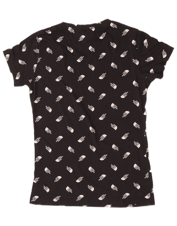 The North Face Kvinders Grafisk T-Shirt Top UK 12 Medium Sort Bomuld