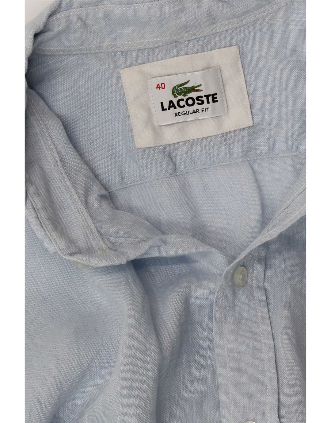 Lacoste Herre Regular Fit skjorte str. 40 Medium Blue Linen