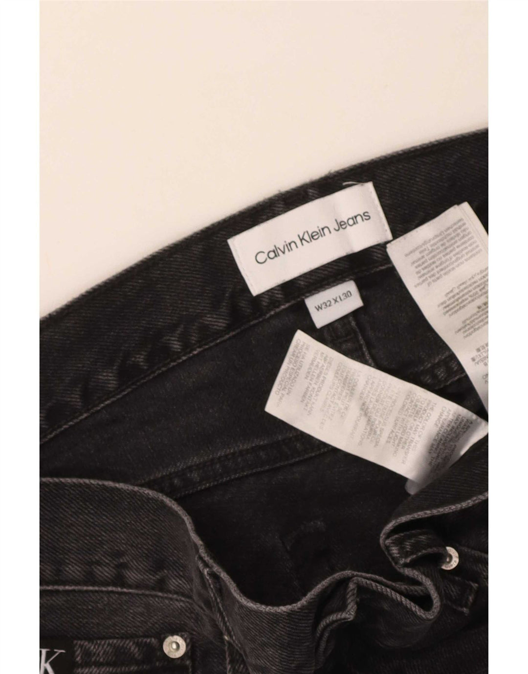 Calvin Klein Straight Jeans til mænd W32 L30 Sort bomuld