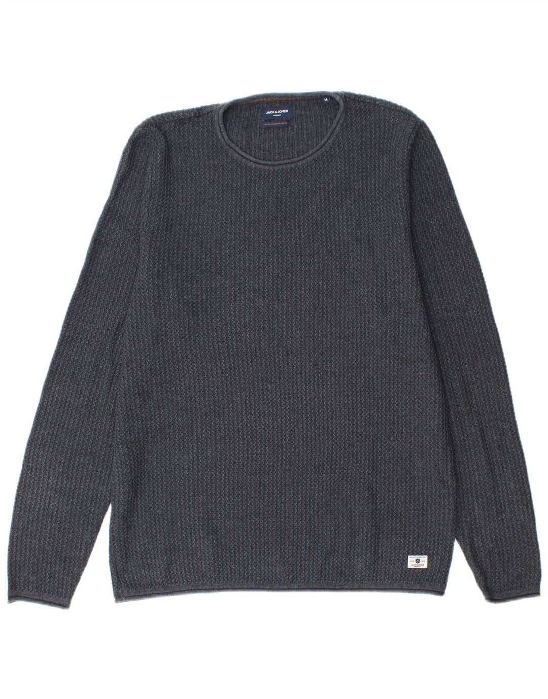 Jack & Jones Herre sweater med rund hals, mellemblå marineblå bomuld