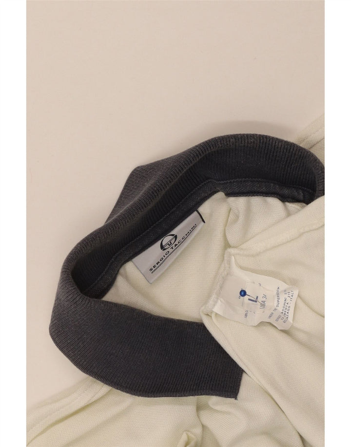 Sergio Tacchini Poloskjorte til mænd Stor hvid Colourblock Bomuld