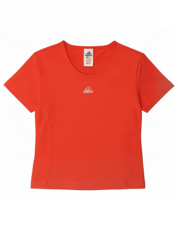 Adidas Womens Crop T-Shirt Top UK 16 Stor rød polyamid