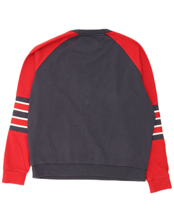 Karl Kani Herre Grafisk Sweatshirt Jumper Large Navy Blue Colourblock Bomuld