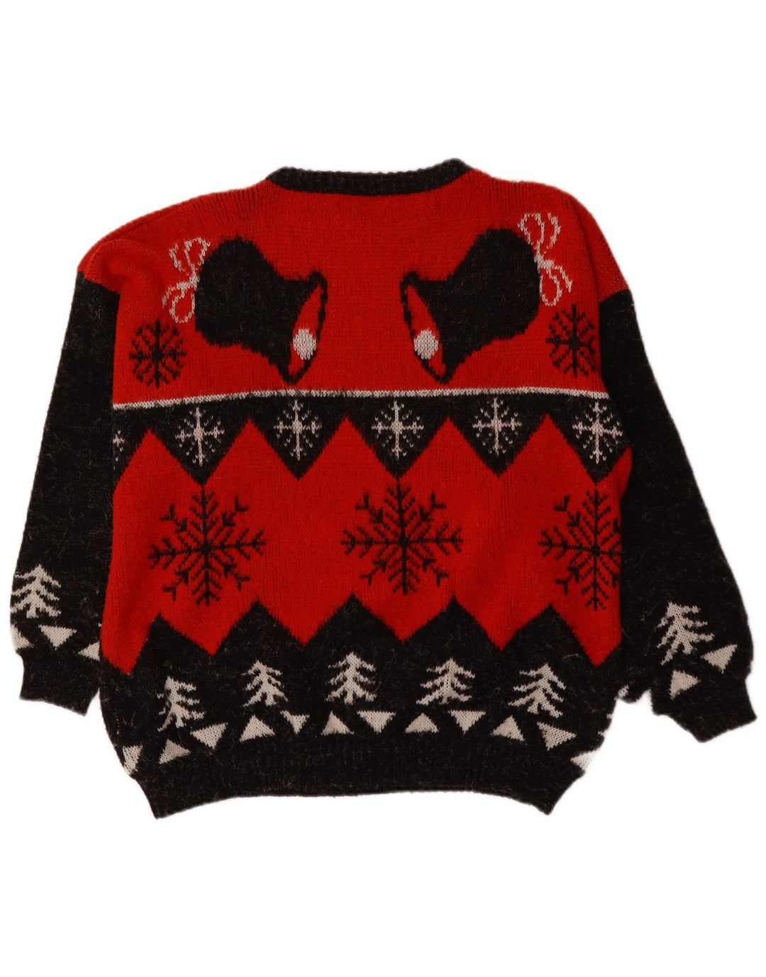 VINTAGE Herre sweater med rund hals XL Red Fair Isle