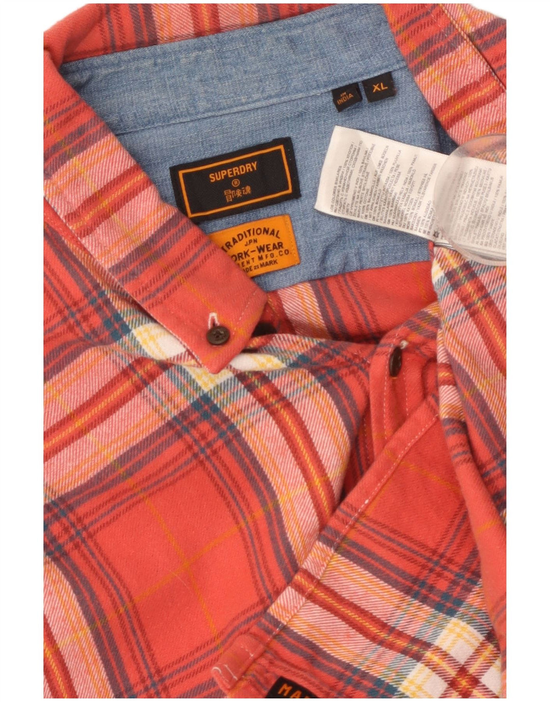 Superdry Flanelskjorte til mænd XL rød ternet bomuld