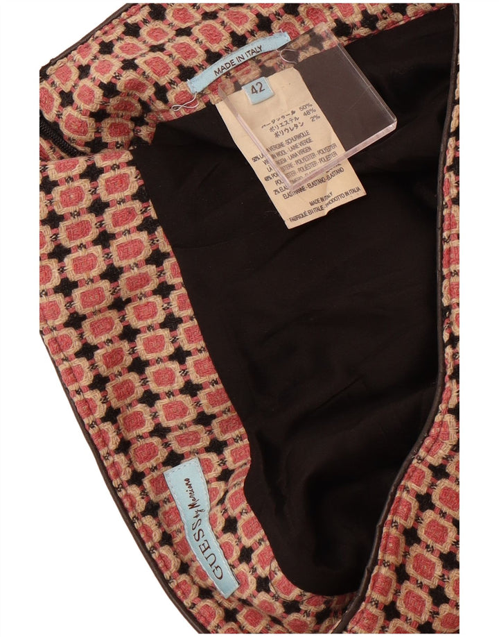 GUESS Womens Trumpet Skirt IT 42 Medium W32  Brown Geometric Virgin Wool