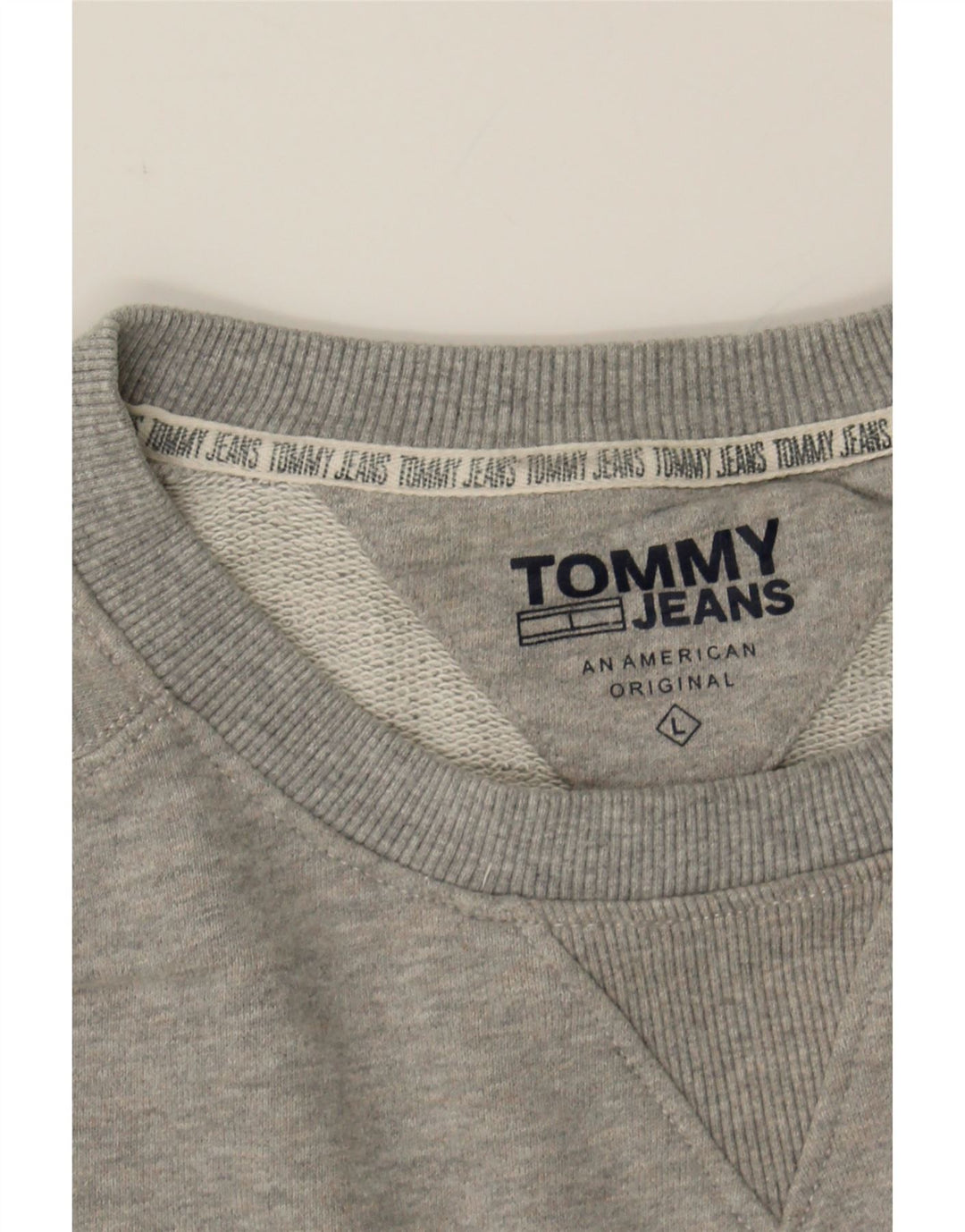 TOMMY HILFIGER Mens Sweatshirt Jumper Large Grey Cotton Vintage Tommy Hilfiger and Second-Hand Tommy Hilfiger from Messina Hembry 