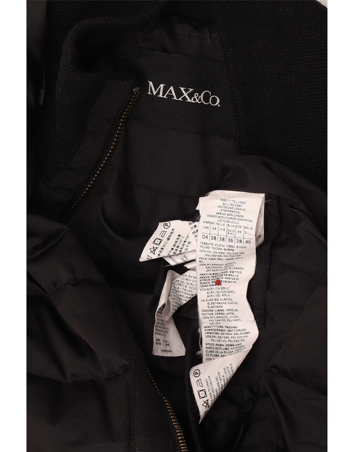 Max & Co. Polstret frakke til kvinder UK 8 Lille sort polyester