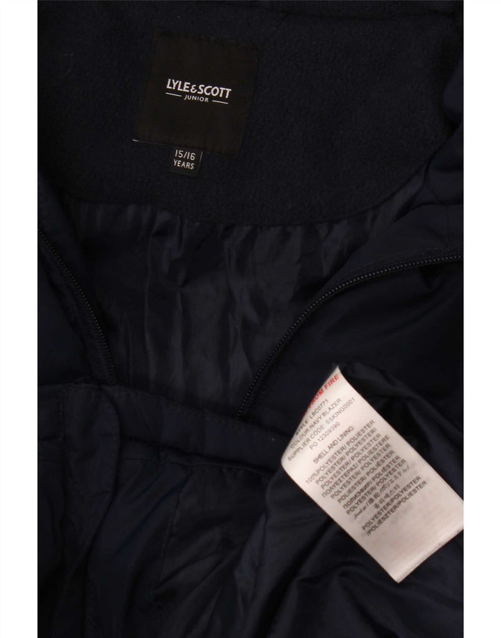 Lyle & Scott drenge hættejakke polstret 15-16 år marineblå polyester