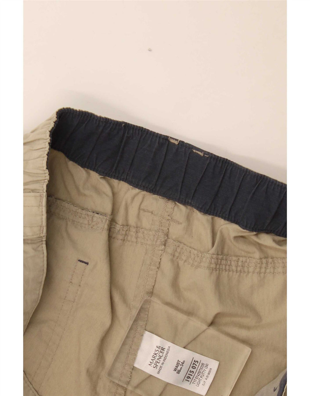 Marks & Spencer Herre Cargo Shorts W34 Large Beige Bomuld