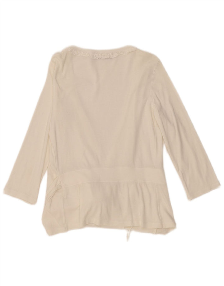 Playlife Dame 3/4-ærmet bluse Top UK 8 Small White
